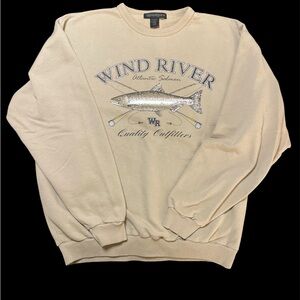 Vintage WindRiver Atlantic Salmon Fishing Sweatshirt - Made in Canada - XL